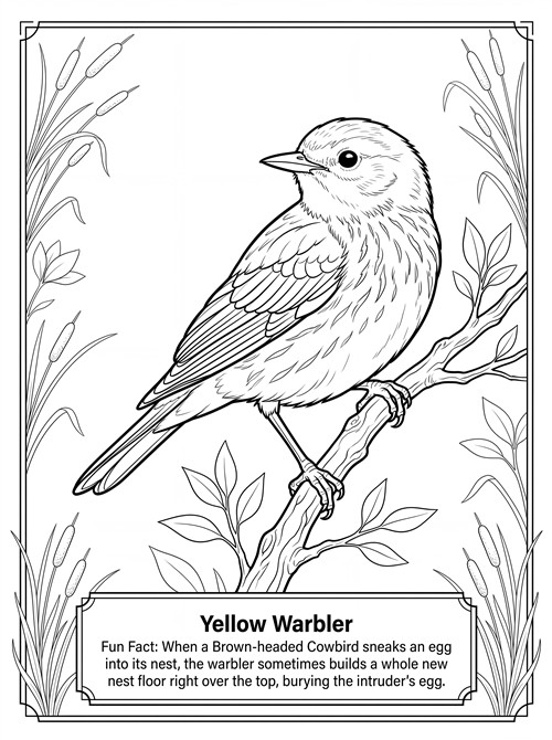 Yellow Warbler coloring page