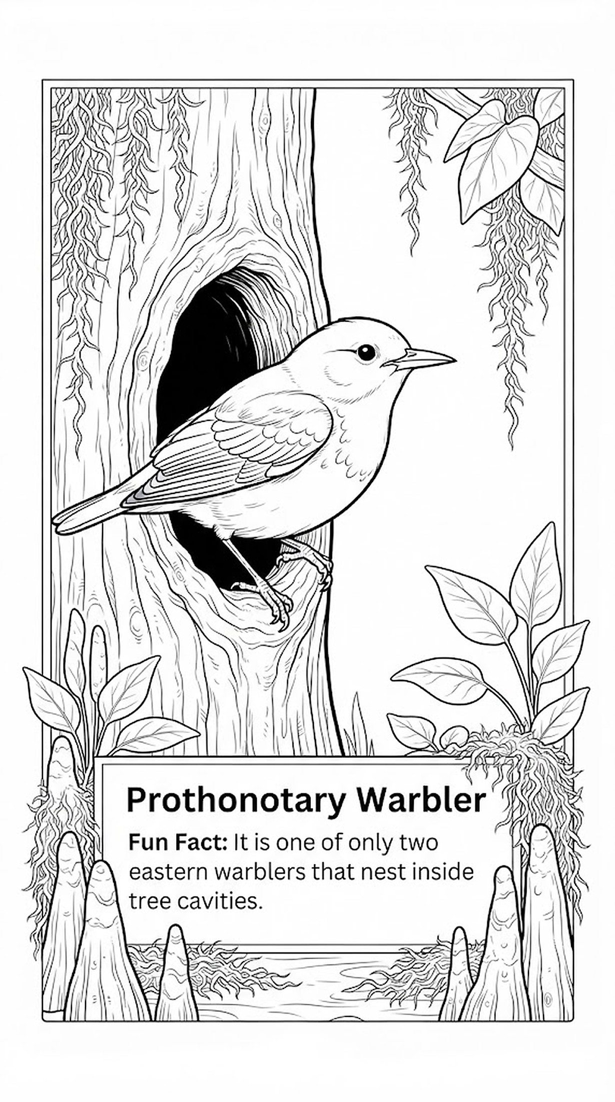 Prothonotary Warbler coloring page