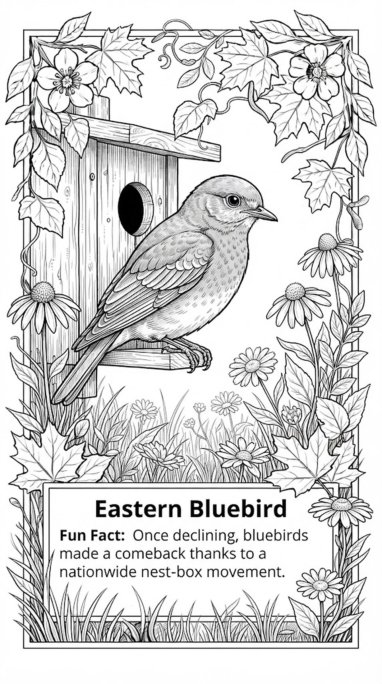 Eastern Bluebird coloring page