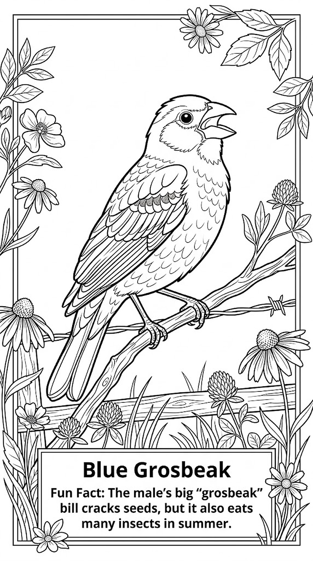 Blue Grosbeak coloring page