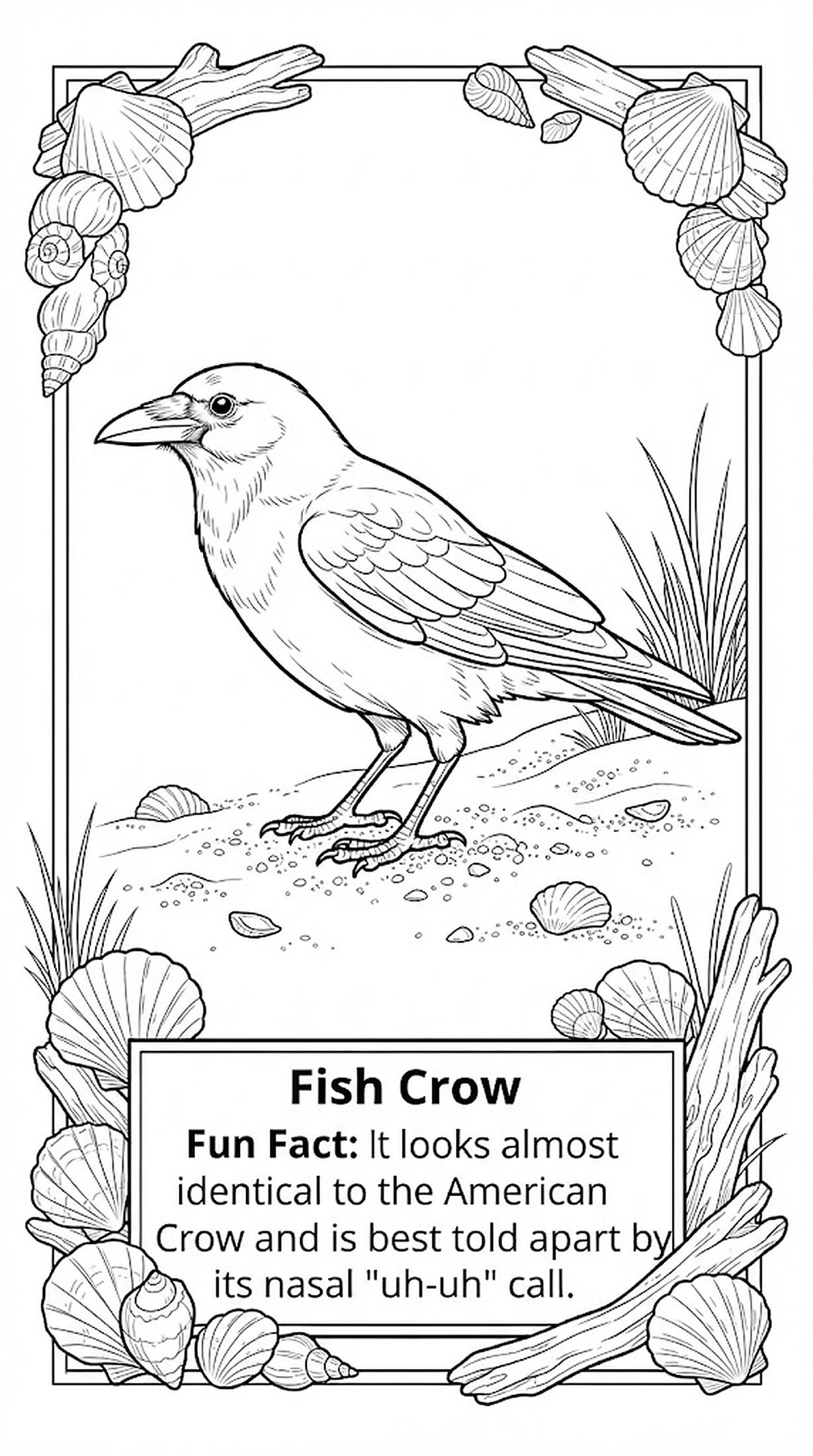 Fish Crow coloring page