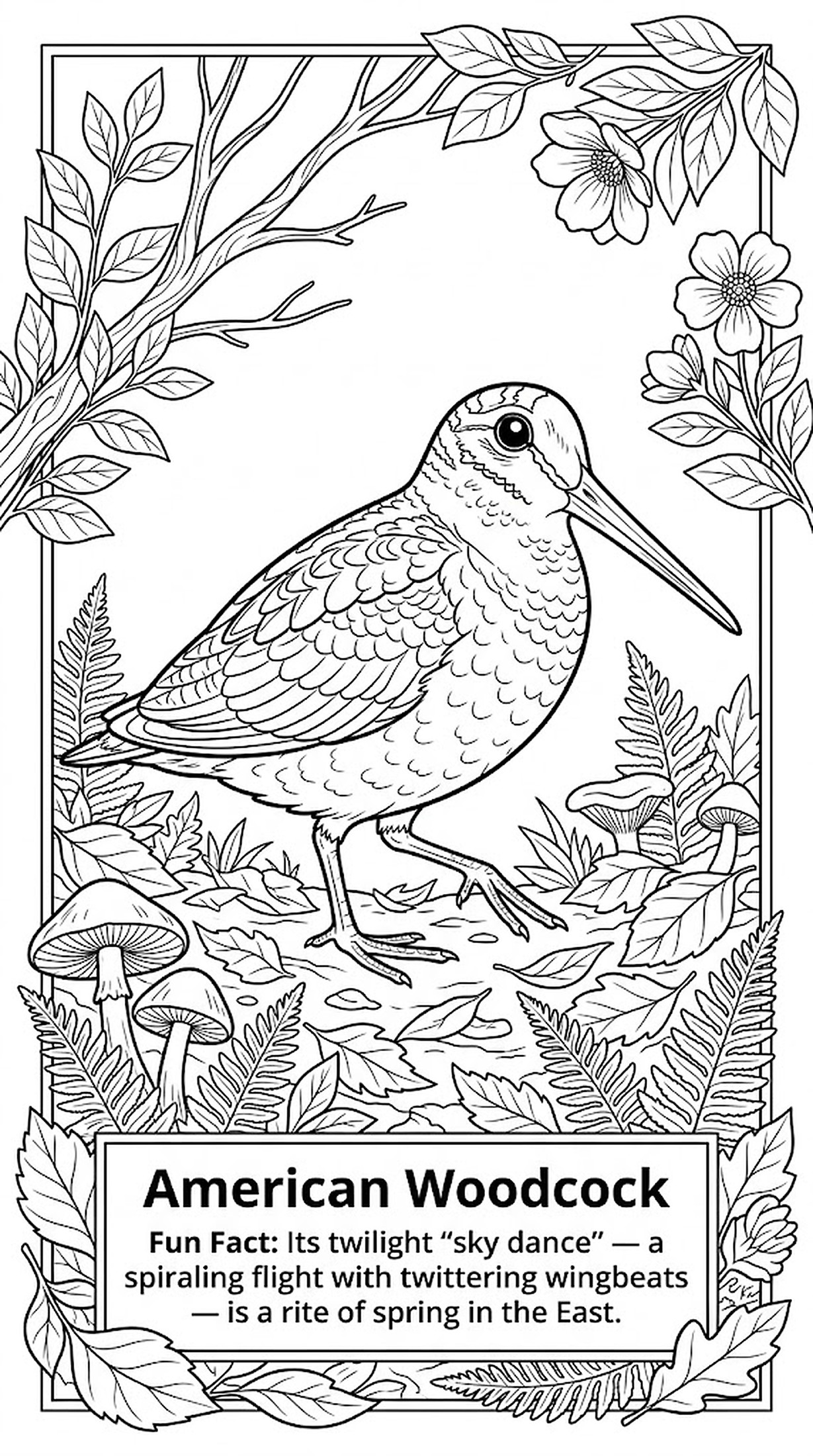 American Woodcock coloring page