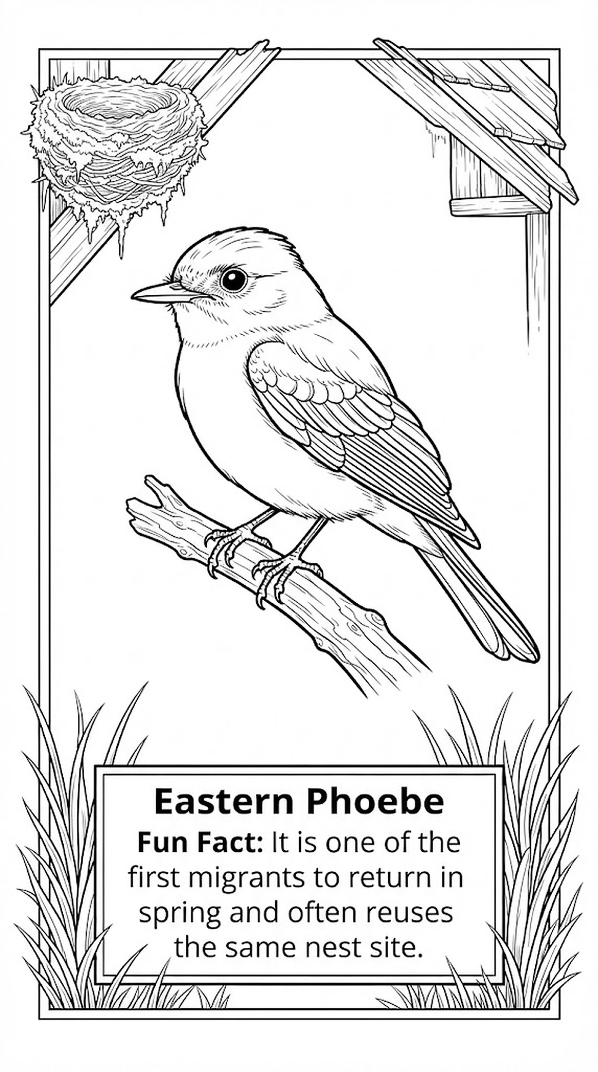 Eastern Phoebe coloring page