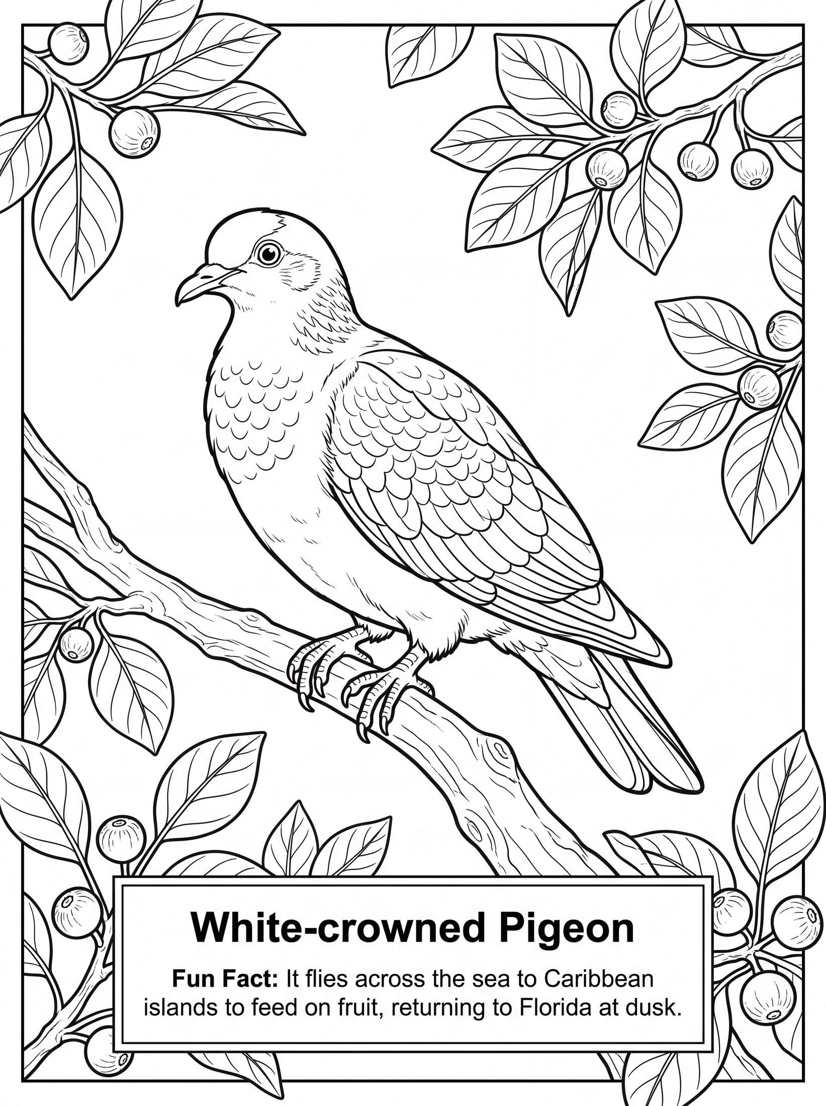 White-crowned Pigeon coloring page