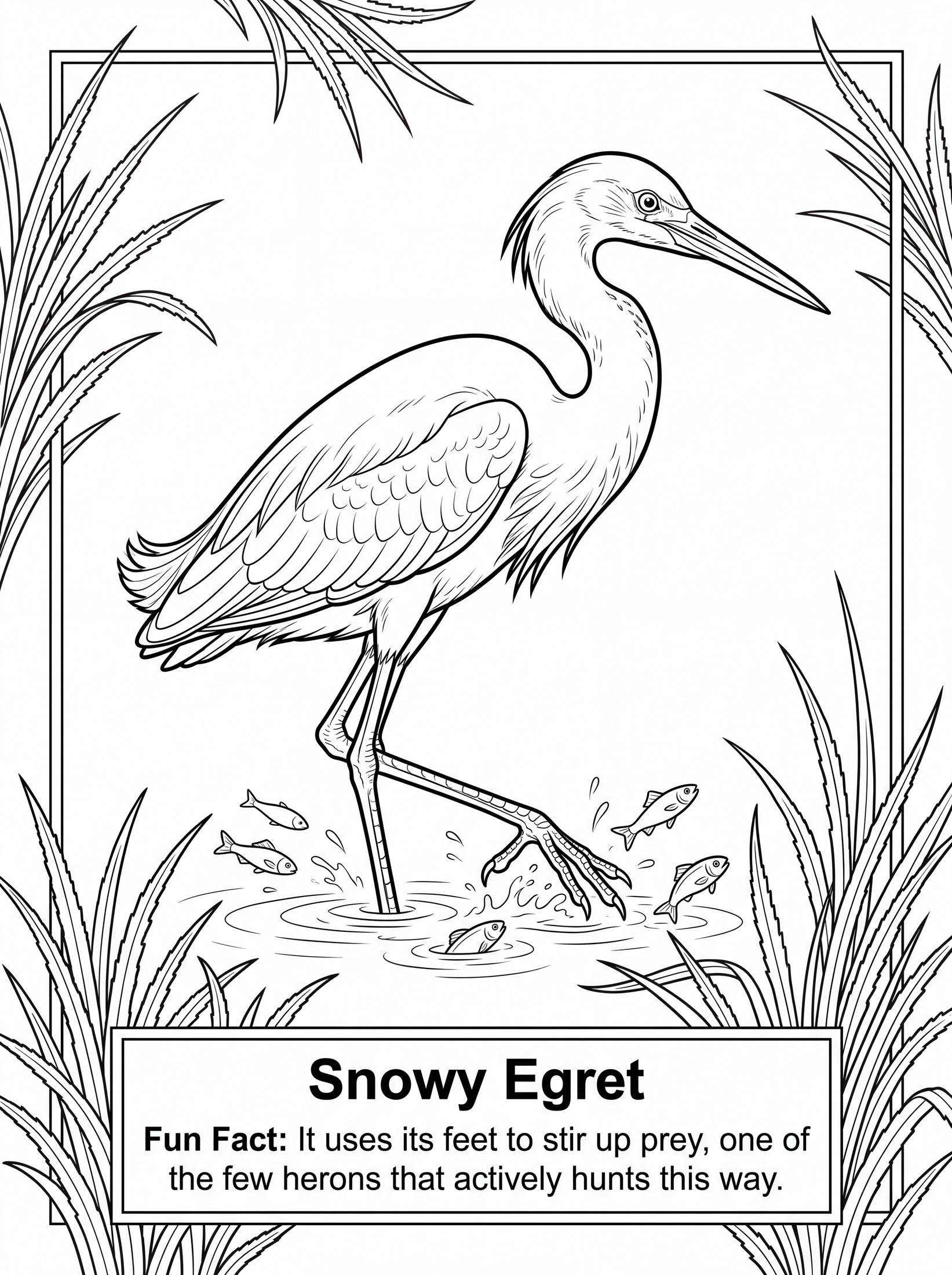 Snowy Egret coloring page