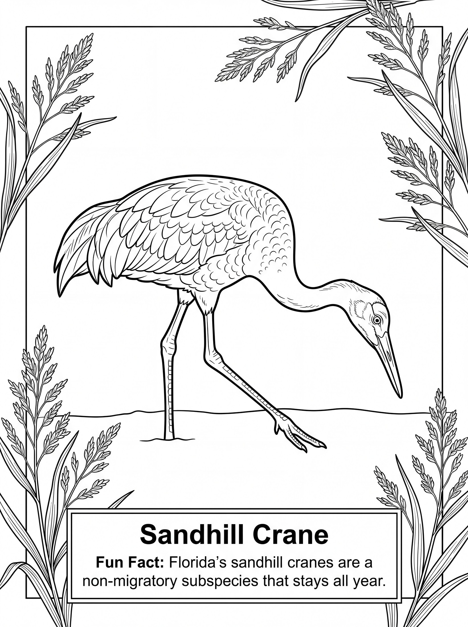 Sandhill Crane coloring page