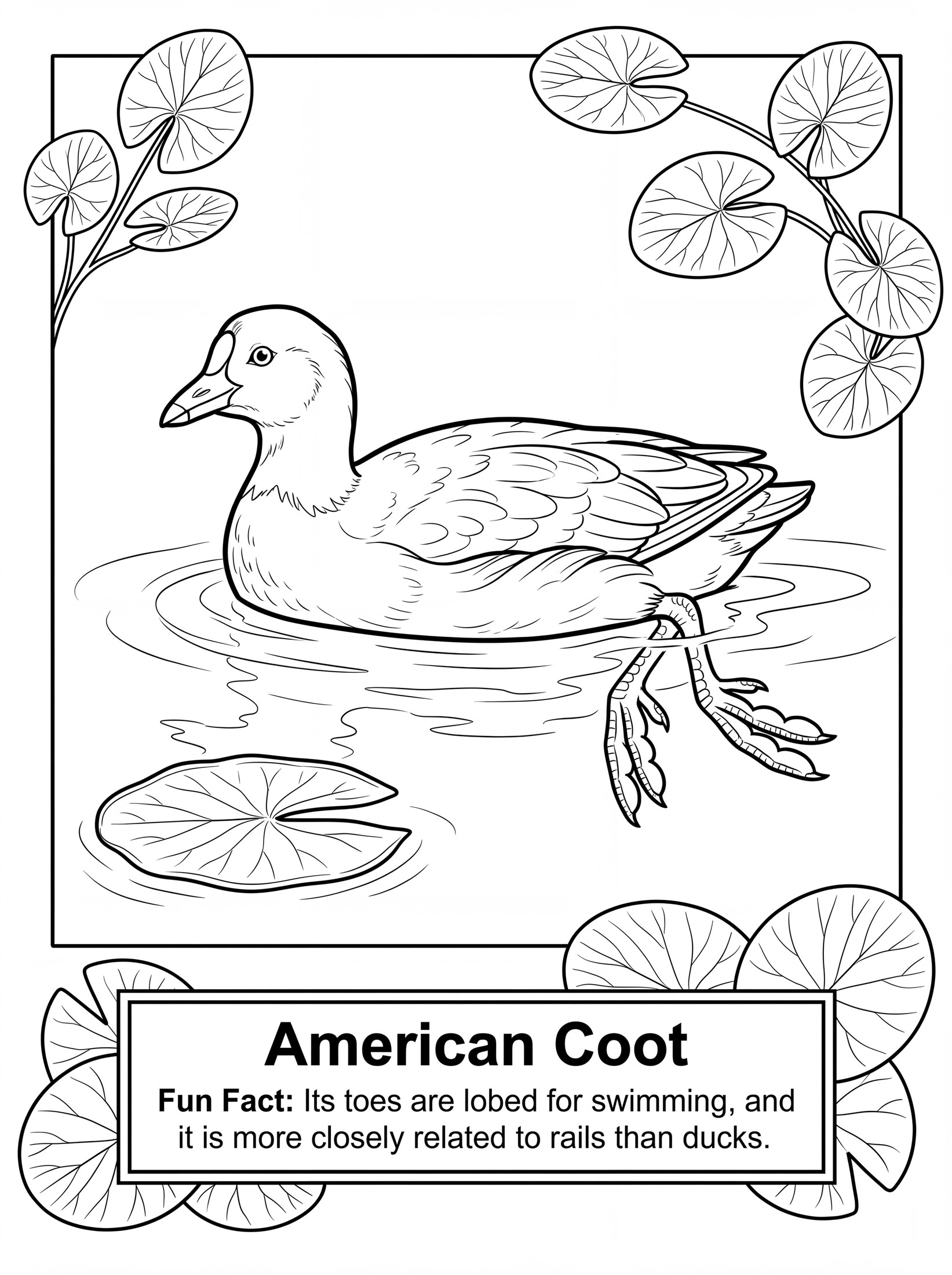 American Coot coloring page
