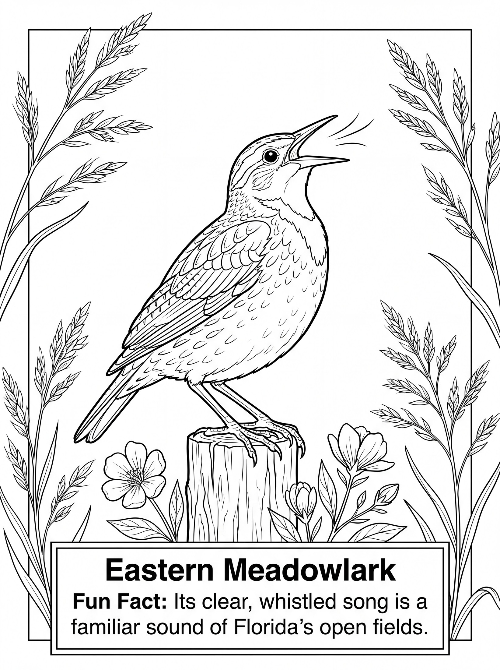 Eastern Meadowlark coloring page