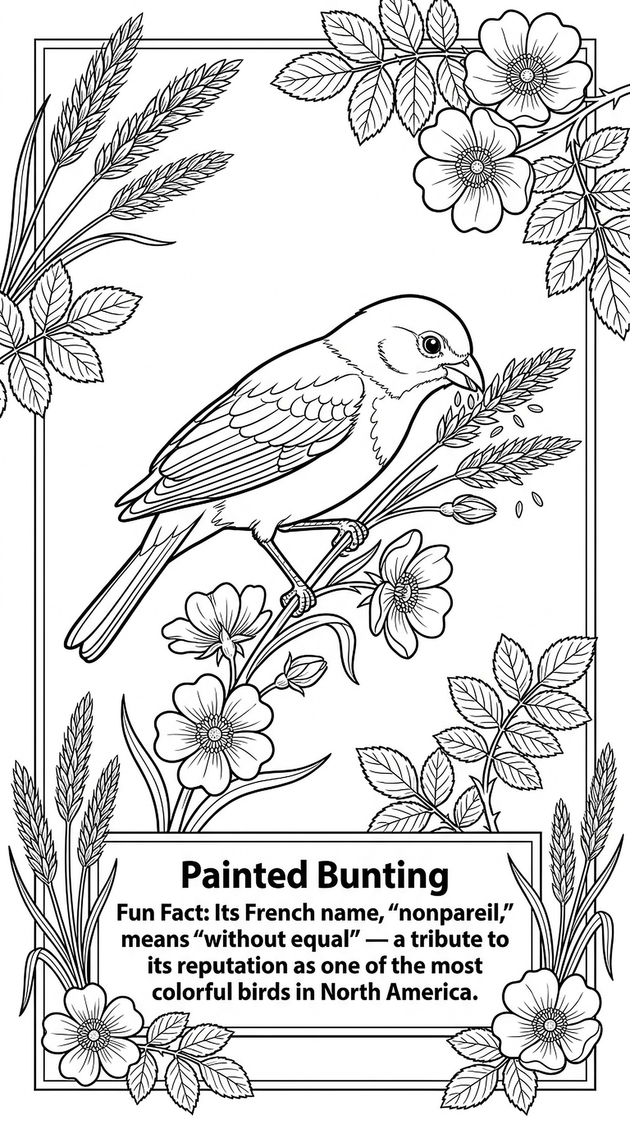 Painted Bunting coloring page