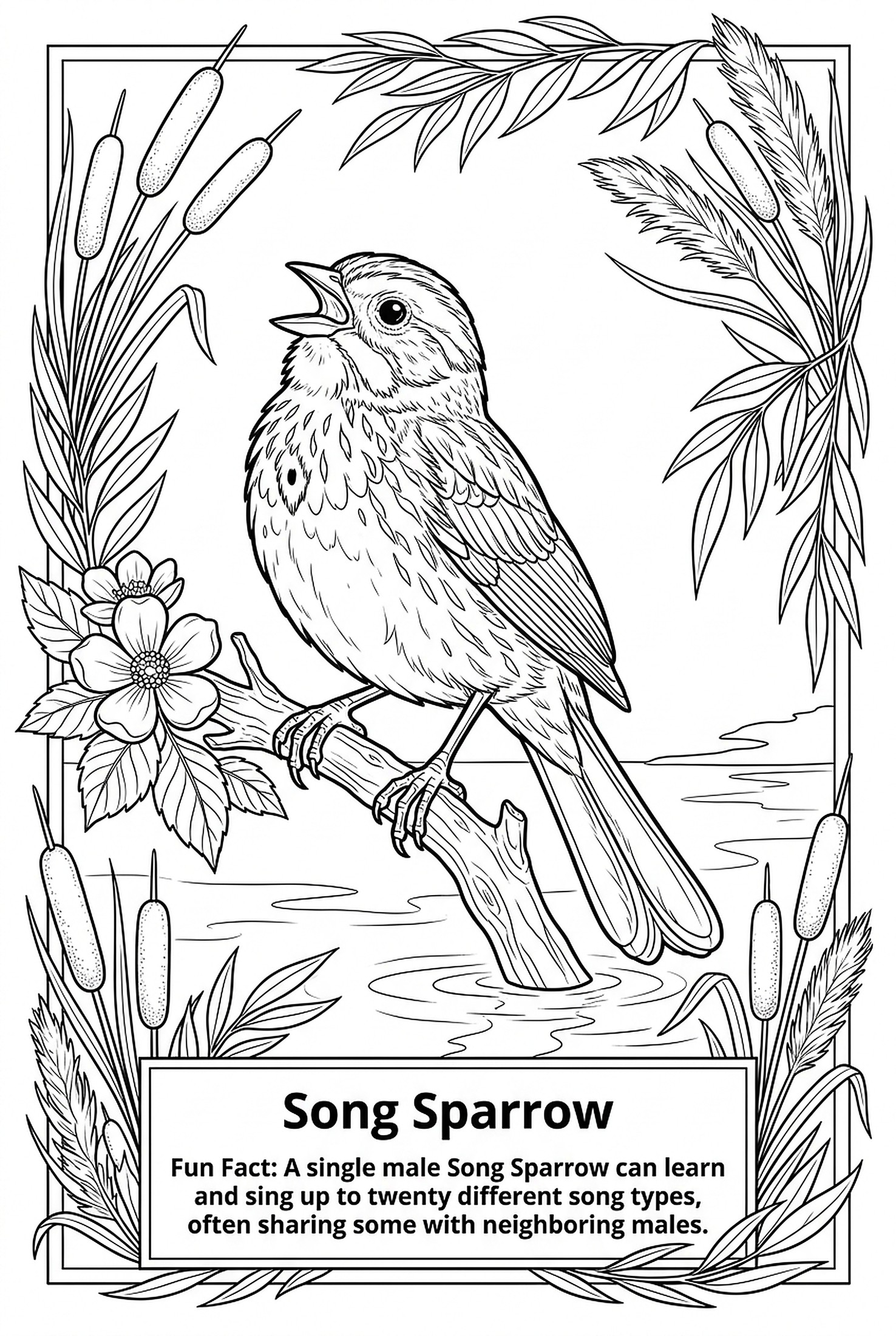 Song Sparrow coloring page