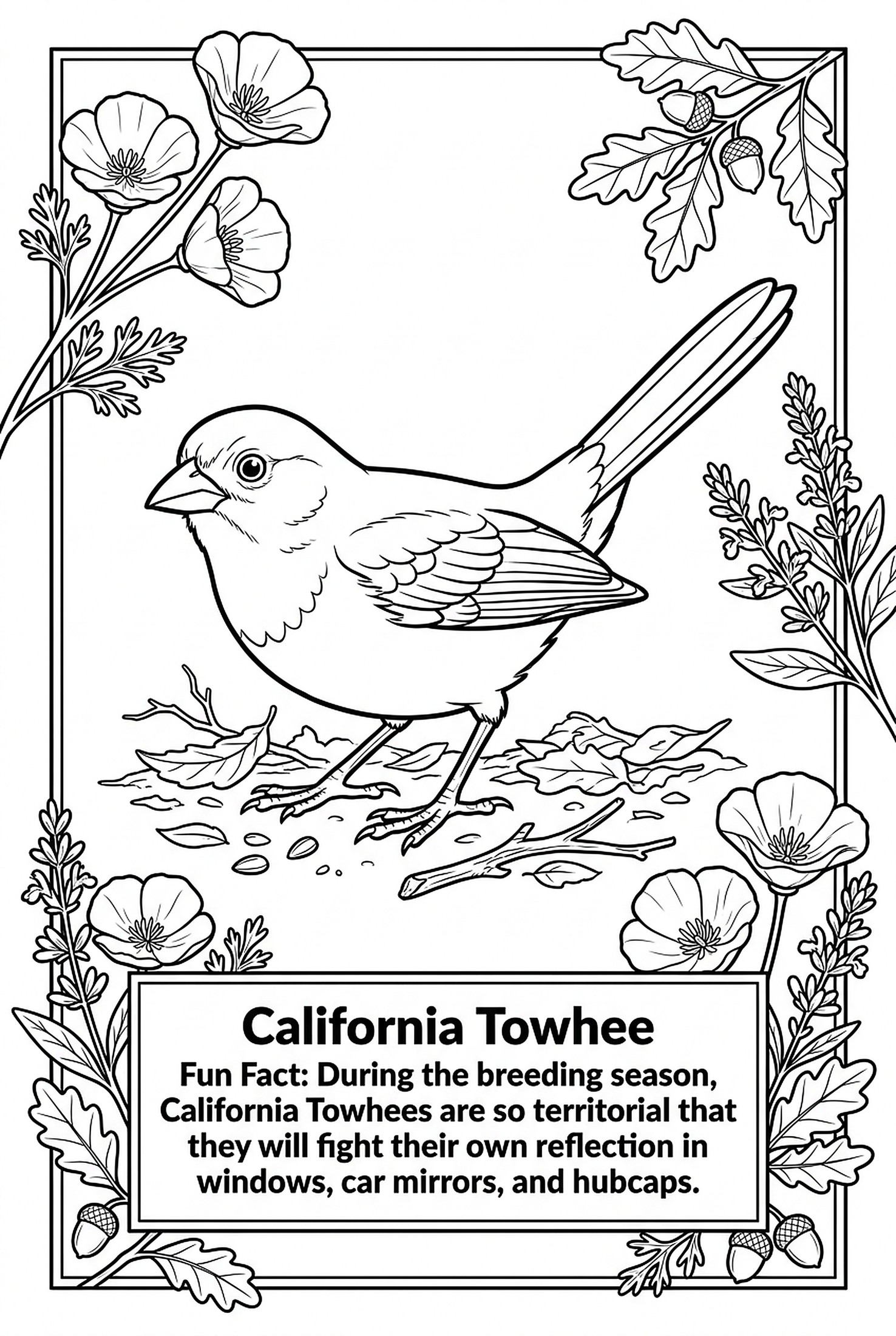California Towhee coloring page