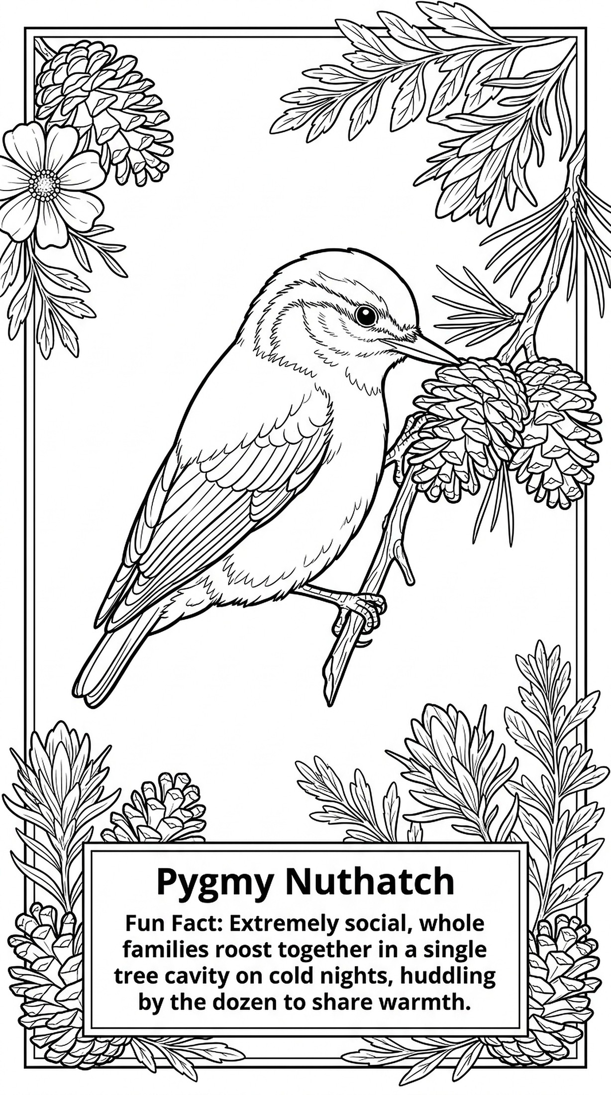 Pygmy Nuthatch coloring page