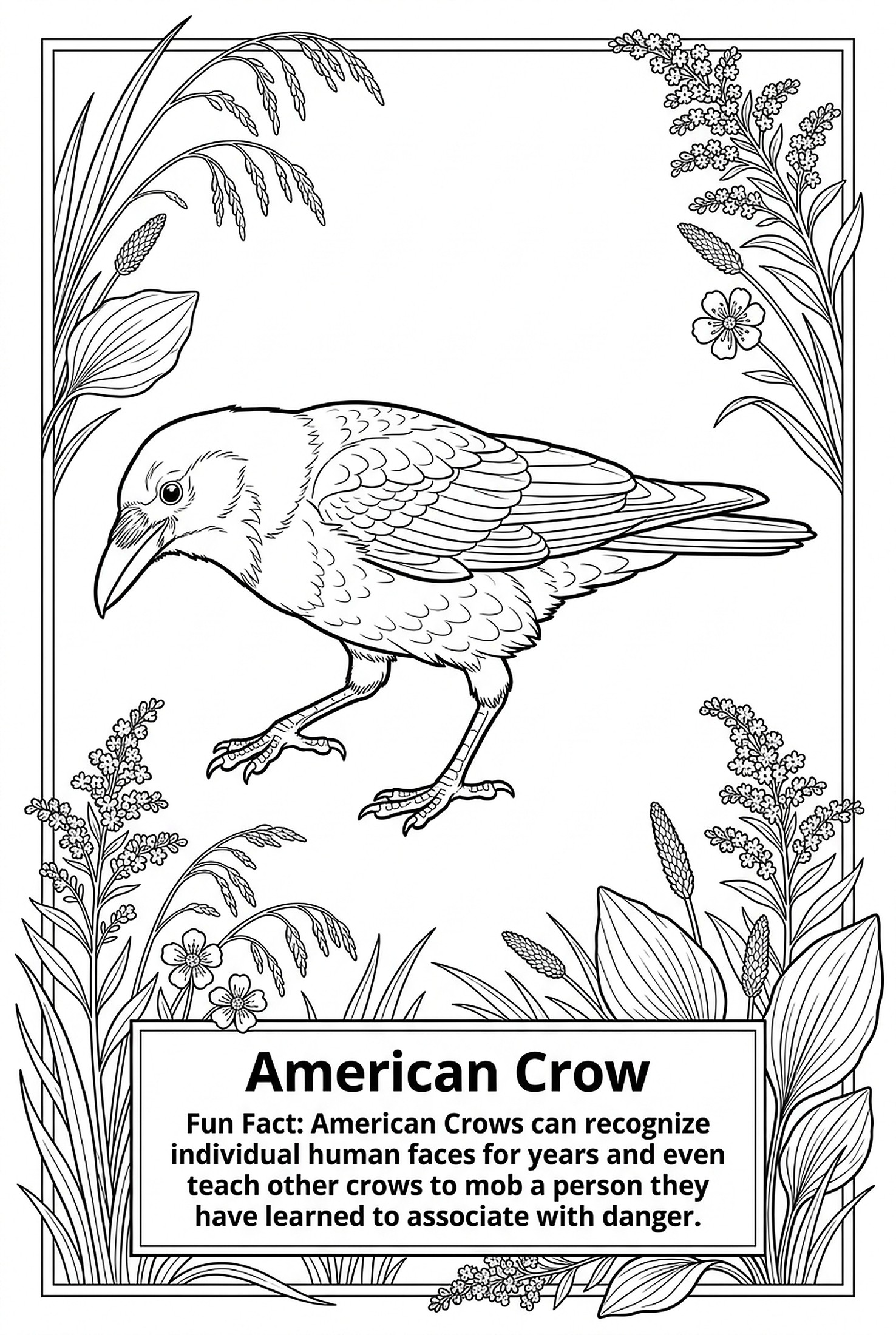 American Crow coloring page