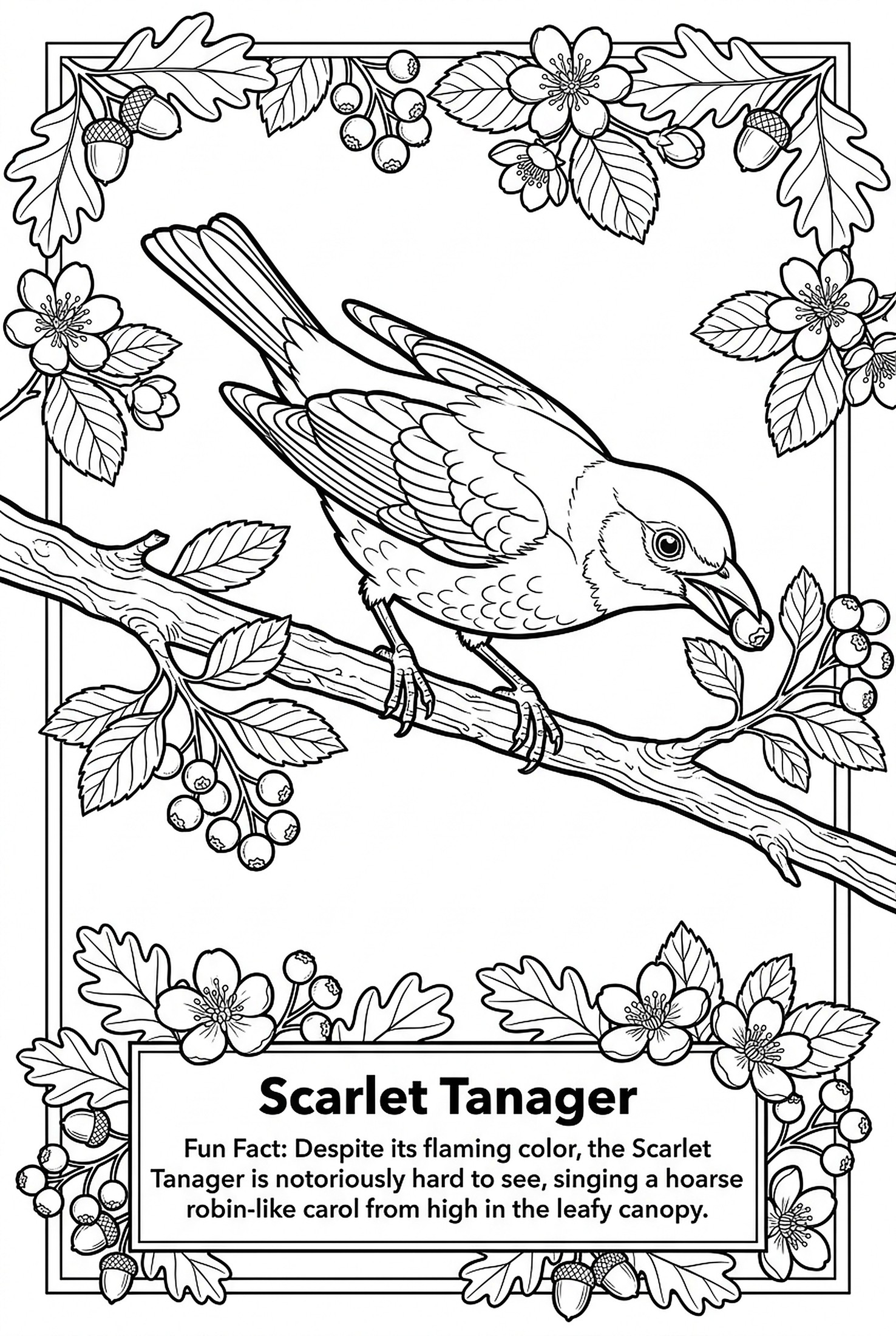 Scarlet Tanager coloring page