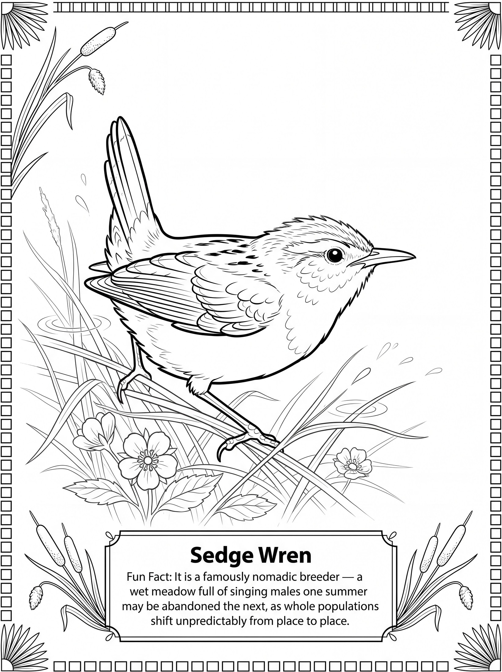 Sedge Wren coloring page