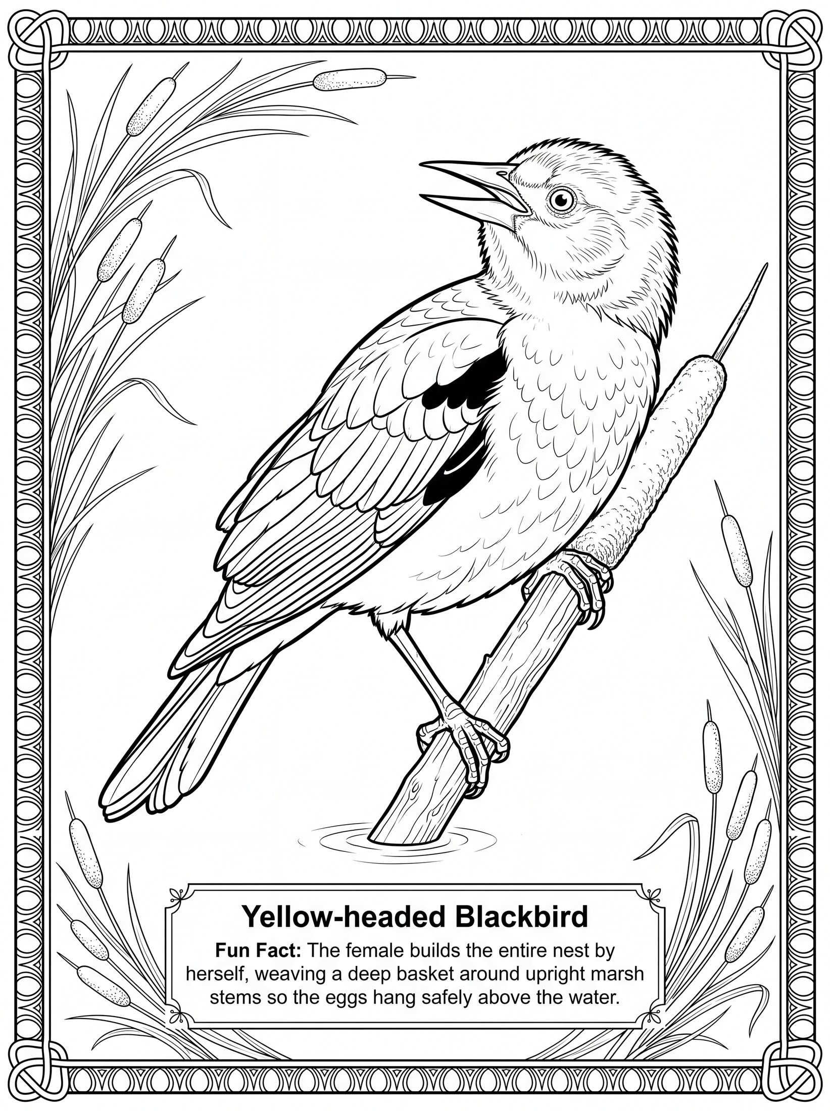Yellow-headed Blackbird coloring page