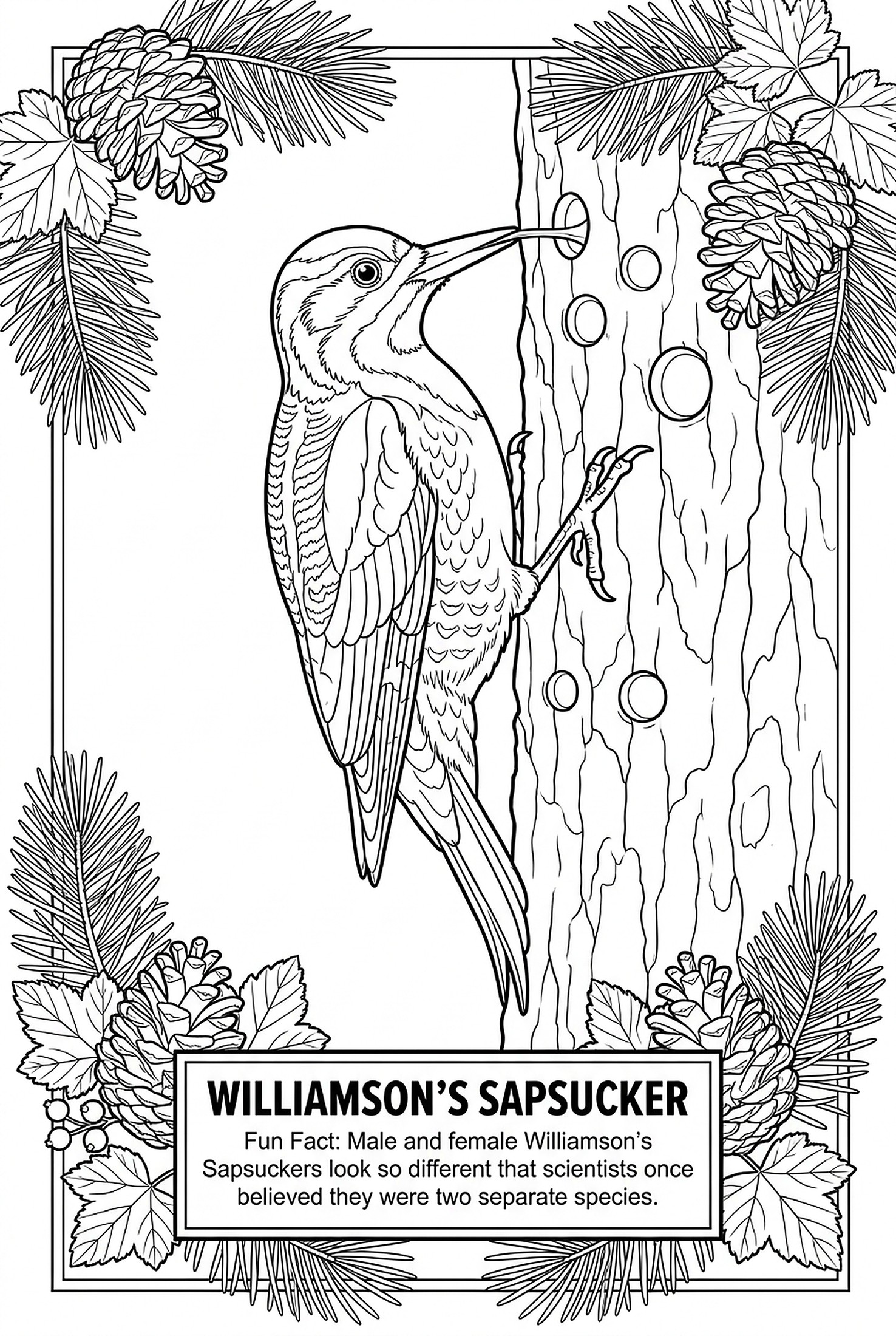 Williamson's Sapsucker coloring page