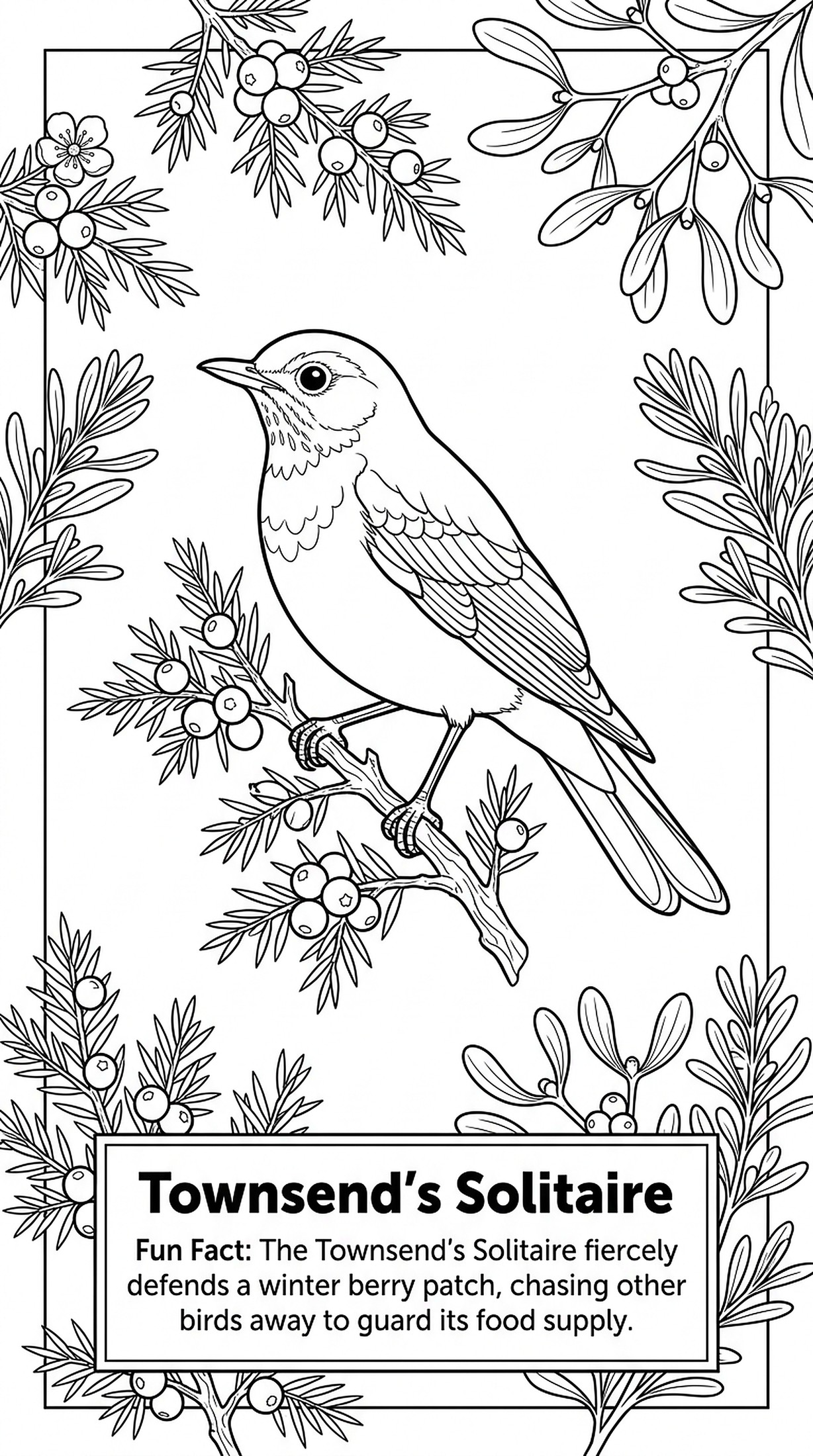 Townsend's Solitaire coloring page