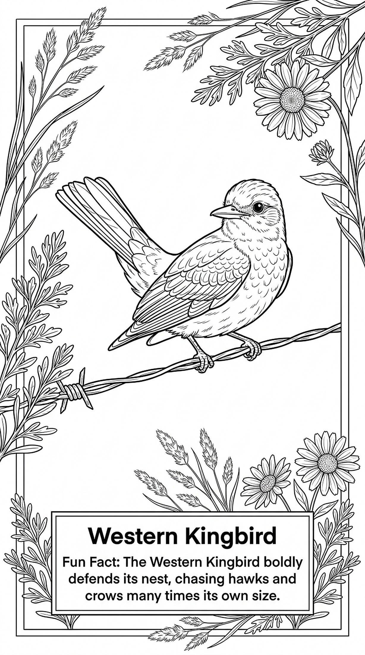 Western Kingbird coloring page