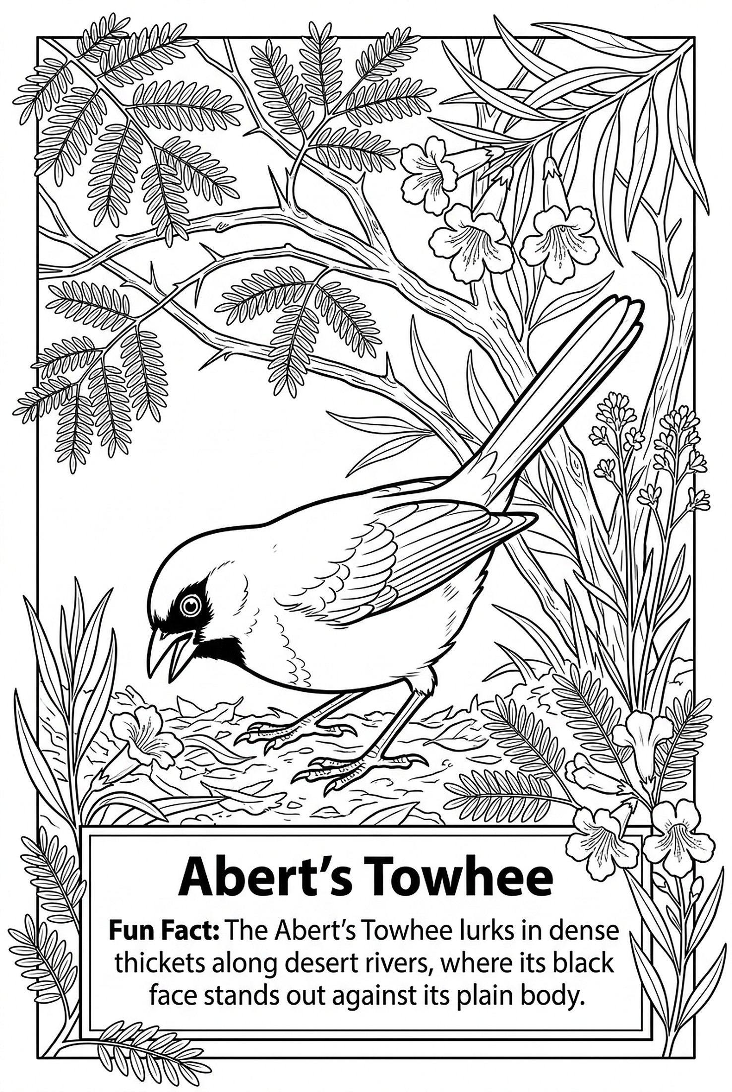Abert's Towhee coloring page