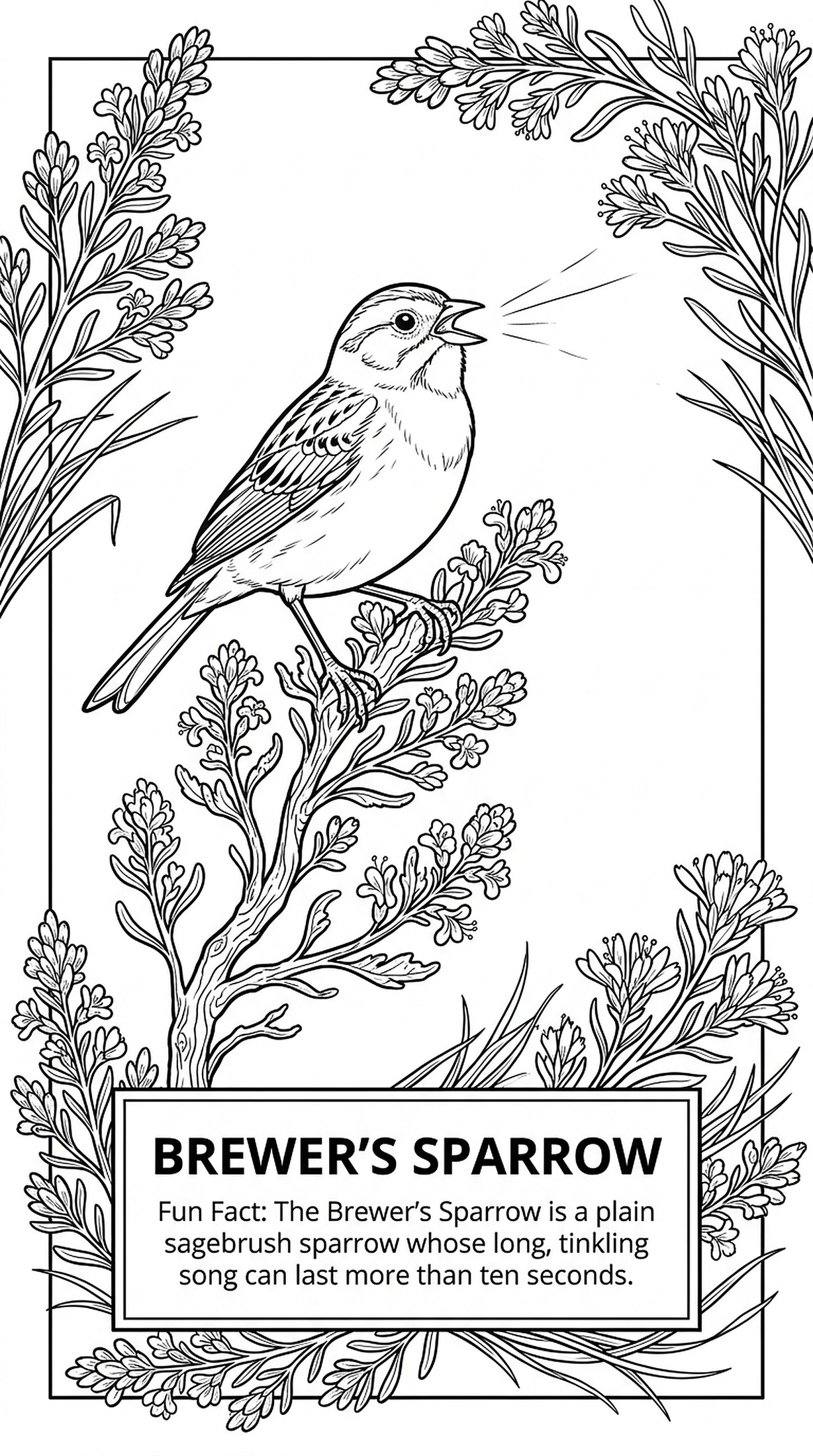 Brewer's Sparrow coloring page