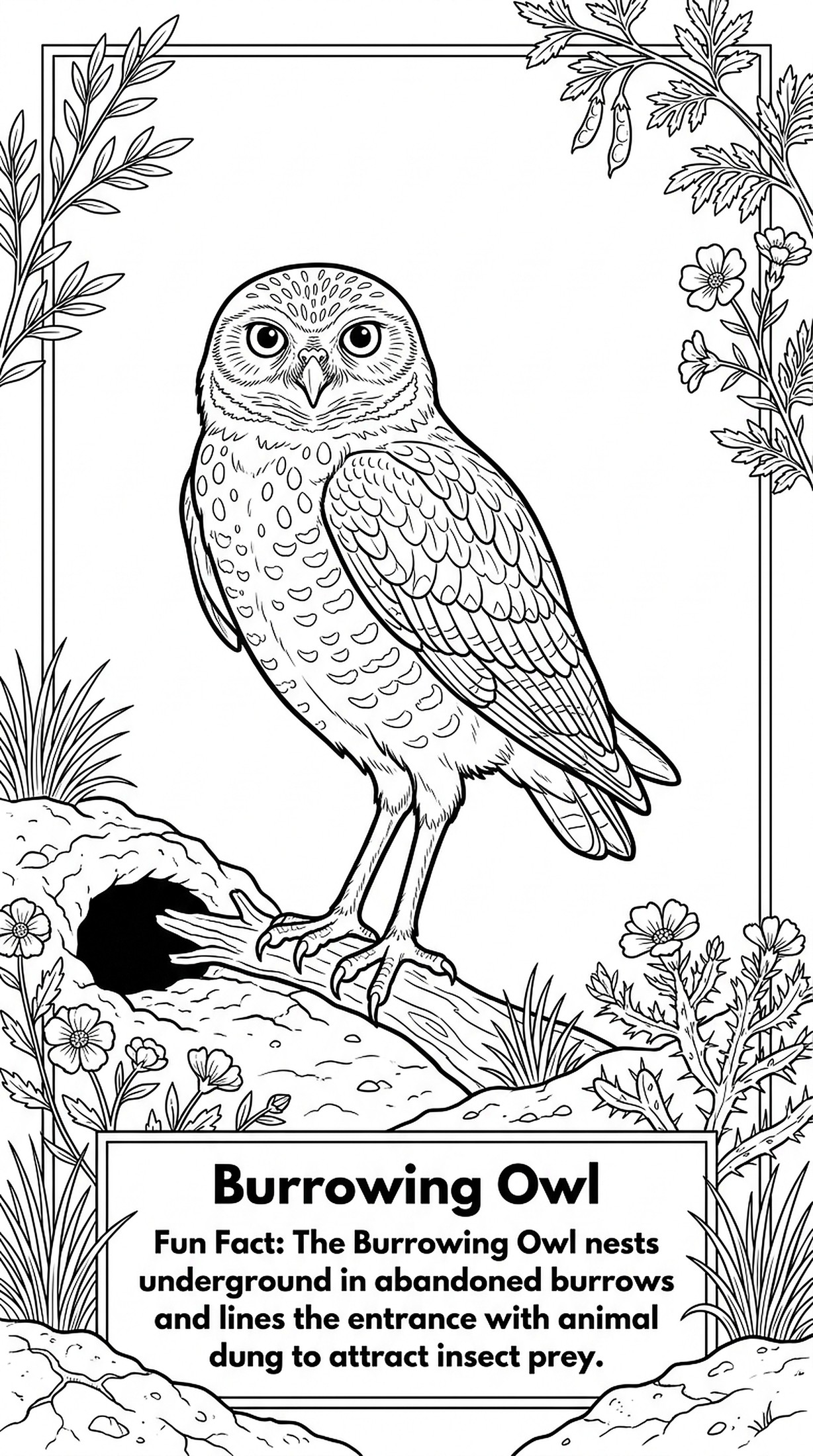 Burrowing Owl coloring page