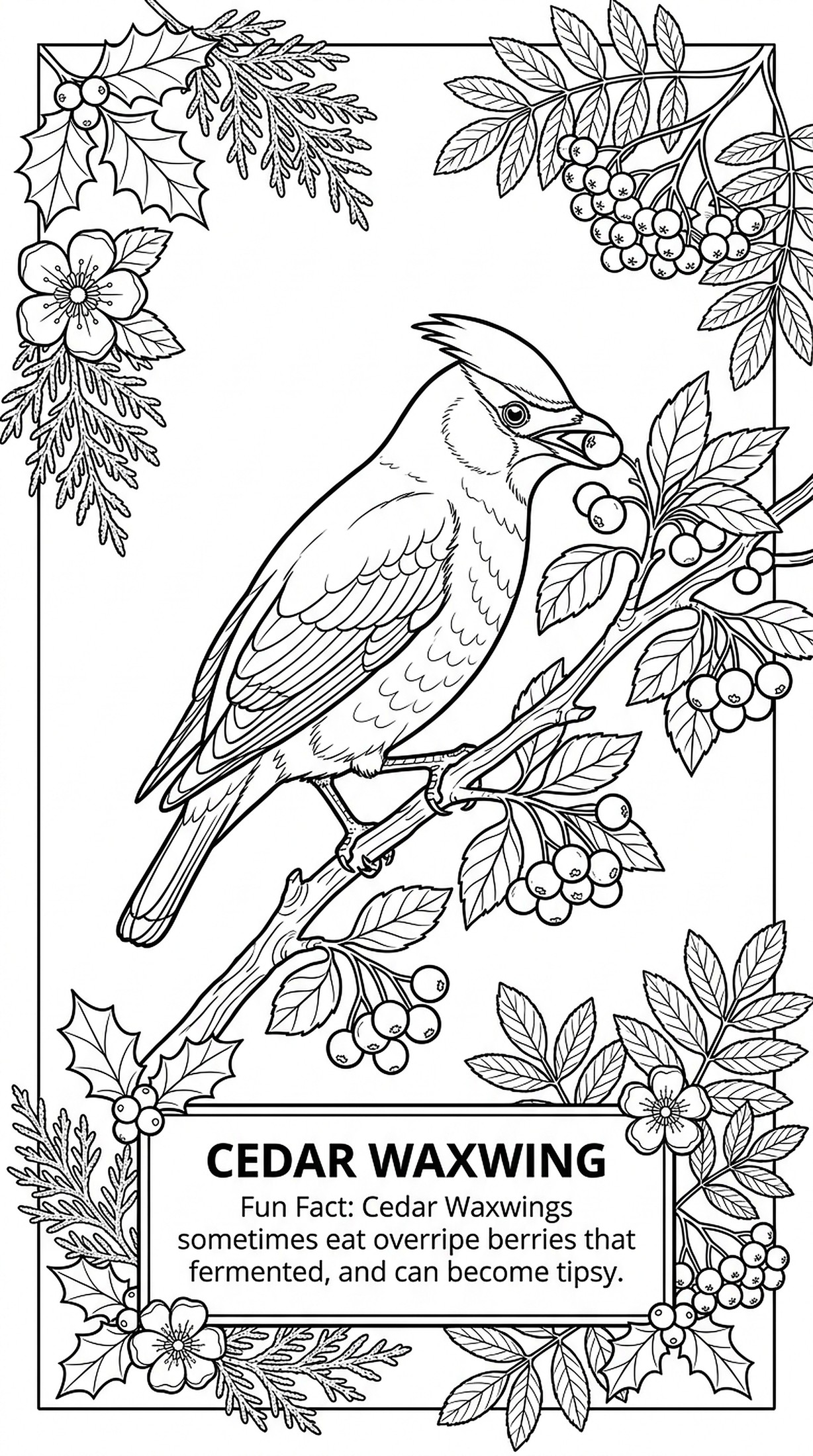 Cedar Waxwing coloring page
